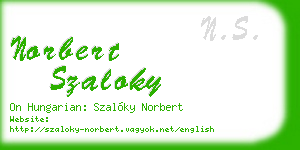 norbert szaloky business card